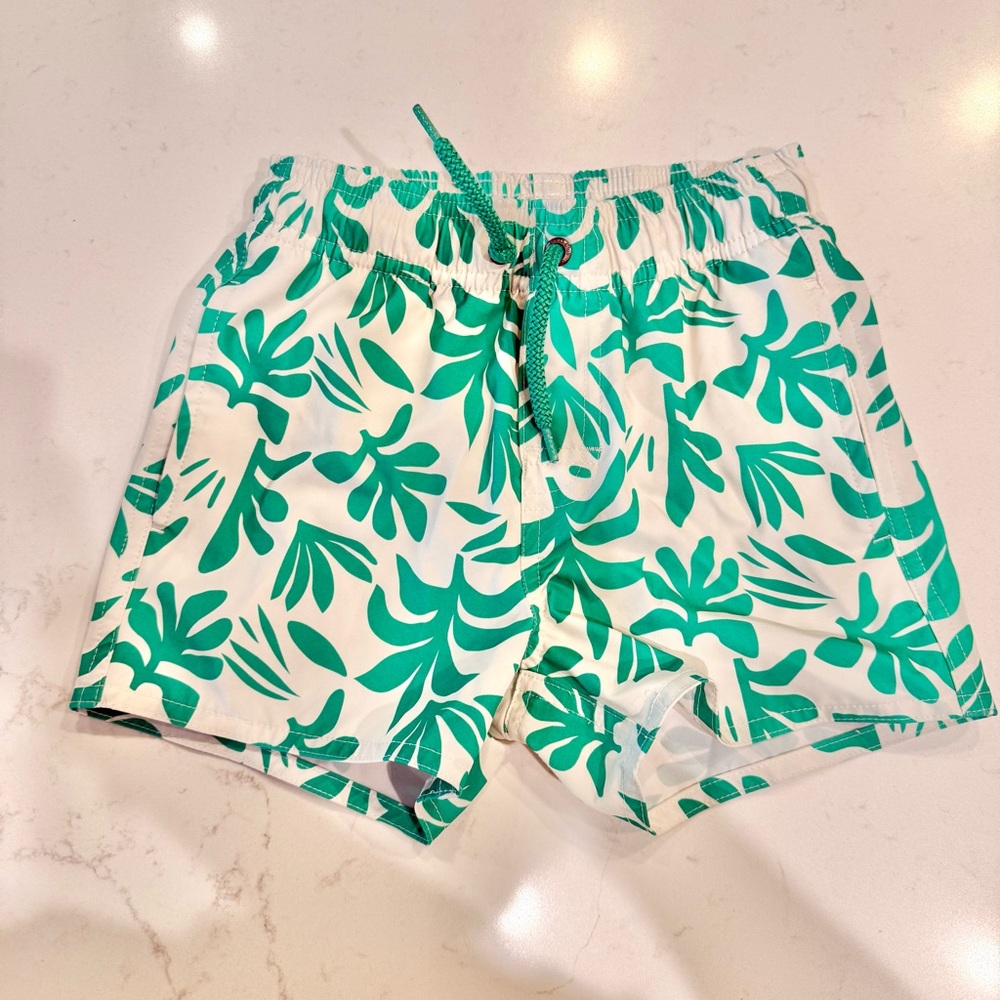 Class Club Swim Trunks -Teal and Cream Swim Shorts